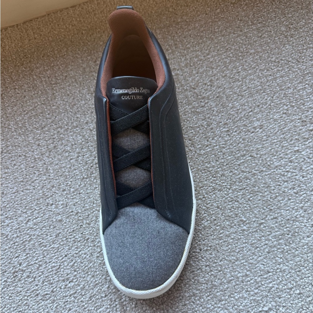 Ermenegildo Zegna Men’s Black, Gray & Brown Low-Top Sneaker